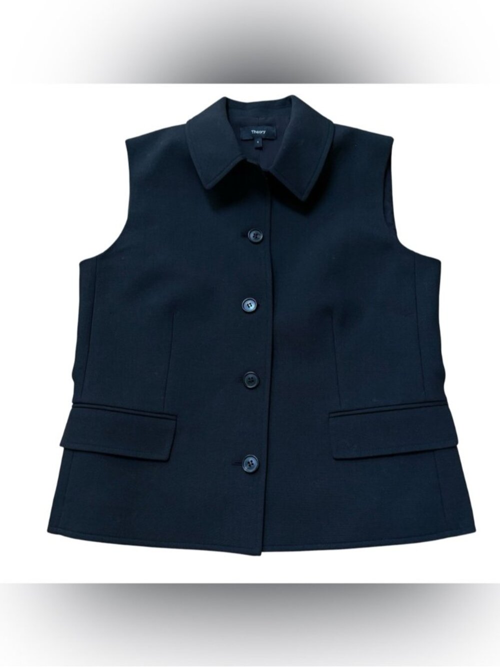 Theory Black Tailored Sleeveless Vest Size 6